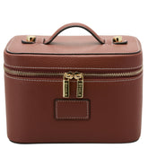 ETOILE Mini Vanity Case Ginger Brown extérieur élégant et compact pour voyager.