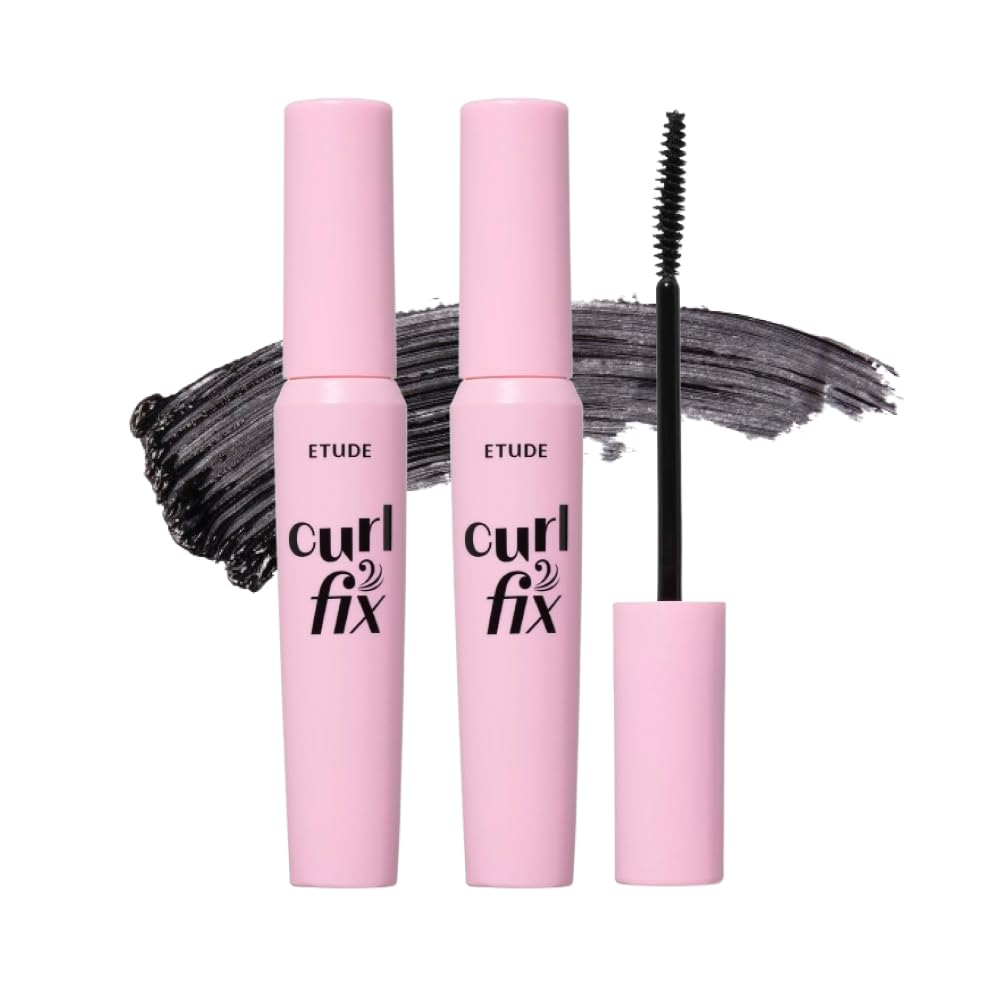 ETUDE Curl Fix Mascara packaging highlights a vegan-certified formula.
