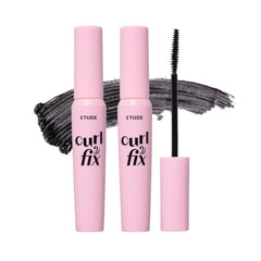 ETUDE Curl Fix Mascara packaging highlights a vegan-certified formula.
