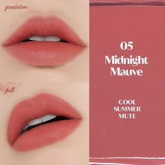 Texture hydro-matte légère du ETUDE Fixing Tint Midnight Mauve