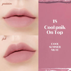 ETUDE Fixing Tint n°18 Rose Froid – application lisse sur les lèvres.