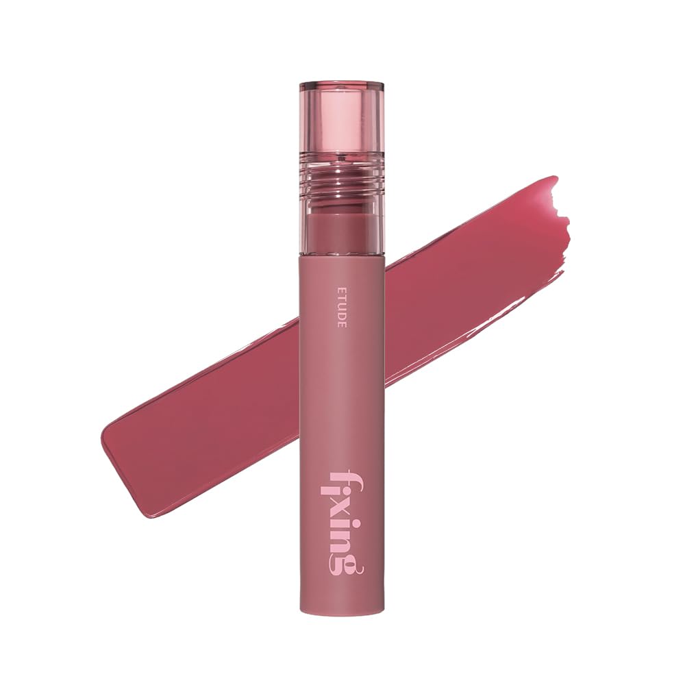ETUDE Fixing Tint Woody Pink – Bouteille compacte offrant une couleur longue tenue sans retouches.
