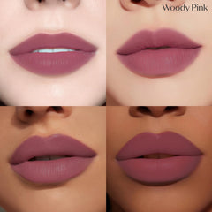 ETUDE Fixing Tint Woody Pink – Échantillon lèvre révélant une teinte pigmentée durable.