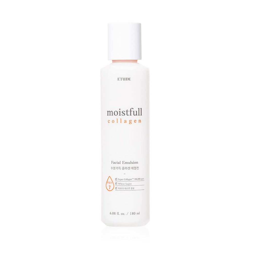 Etude Moistfull Emulsion, flacon transparent, hydratation légère et durable.