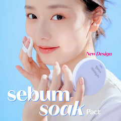ETUDE Sebum Soak Pact absorbe rapidement le sébum pour une peau mate.