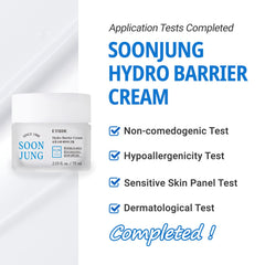 ETUDE SoonJung Crème hydro-barrière : panthenol et madecassoside apaisent doucement.