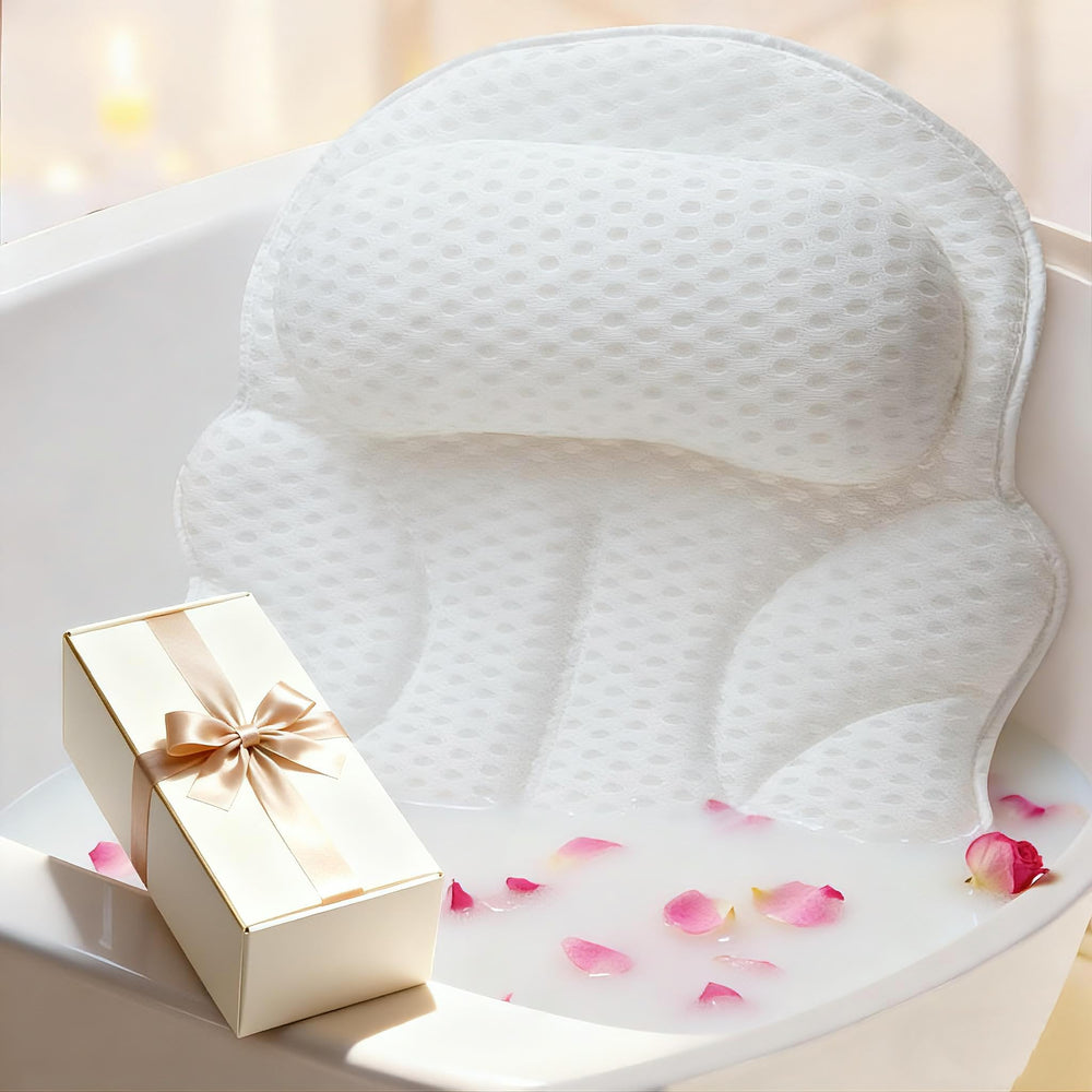 Oreiller bain EULAXLAB offre un soutien ergonomique pour la tête et les épaules.