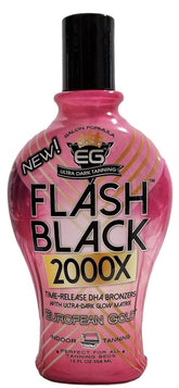European Gold Flash Black 2000X – bouteille pratique pour un bronzage progressif et uniforme