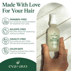 Composition Eva + Avo avocat et ricin pour cheveux éclatants