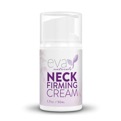 Eva Naturals Crème Raffermissante Cou, flacon visible et peau plus ferme.