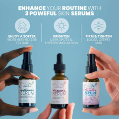 Sérum peptides Éva Naturals en bouteille pour raffermir doucement.