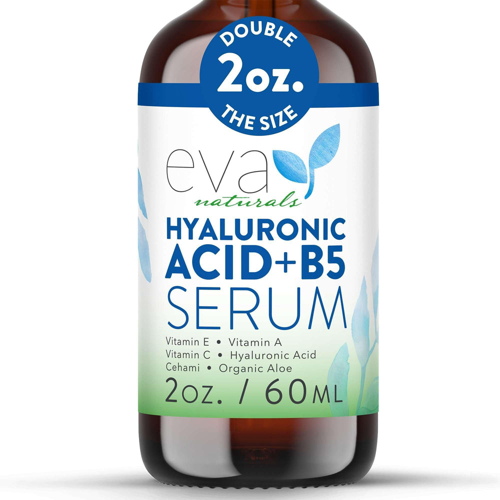 Sérum Eva Naturals dans sa bouteille, hydratation durable pour le visage.