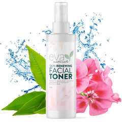Tonique visage Eva Naturals, bouteille hydratante pour peau équilibrée et fraîche