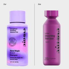 Brillance et douceur des cheveux après utilisation du shampoing Eva NYC anti-frisottis.