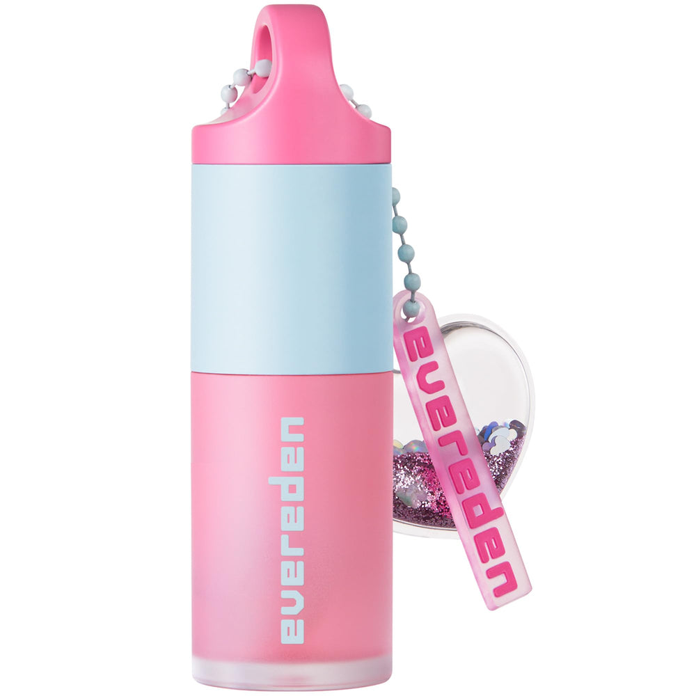Evereden Sakura gloss lèvres sur bouteille lumineuse, hydratation légère et couleur délicate.