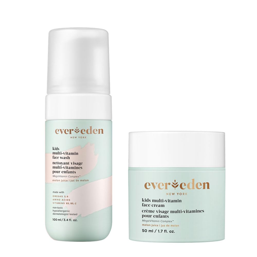 Evereden lave le visage des enfants avec jus de melon, nettoyage en douceur.