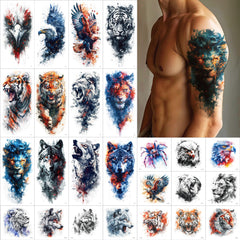 Everjoy tatouage temporaire tigre – apparence audacieuse pour festival et plage.