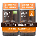 Every Man Jack Citrus et Eucalyptus Déodorant, bouteille 3oz, fraîcheur durable toute la journée.