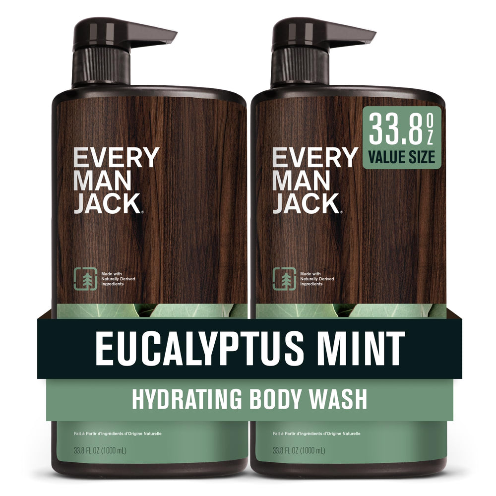 Every Man Jack Eucalyptus Menthe – bouteille douche, parfum frais pour démarrer la journée