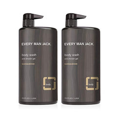 Gel douche Every Man Jack au bois de santal, hydratant et rafraîchissant après l'entraînement.