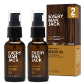 Huile barbe Every Man Jack sur sa bouteille, hydratation légère pour la barbe.