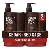 Every Man Jack Cedar+Sauge Rouge: flacon, hydratation rapide sans gras.