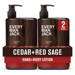 Every Man Jack Cedar+Sauge Rouge: flacon, hydratation rapide sans gras.