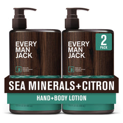 Every Man Jack Lotion mains et corps avec minéraux marins et citron pour hydratation légère