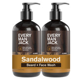 Every Man Jack sandalwood beard wash front bottle ideal for daily cleansing