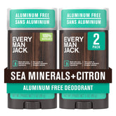 Every Man Jack sea minerals citron deodorant bottle standing upright with coastal scent.