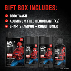 Every Man Jack shampooing Spider-Man: nettoyage énergisant pour cheveux.