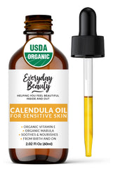 Everyday Beauty Huile Calendula: bouteille ambrée et pipette, pratique et protège l'huile délicate.