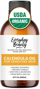 Everyday Beauty huile calendule biologique pour le visage, hydratation douce et apaisante.