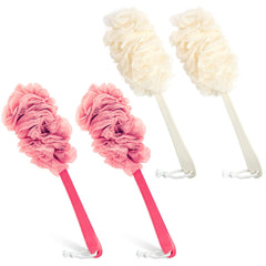Evmliy brosse-dos-douche 4-pack prête pour une exfoliation ciblée.