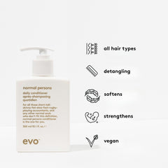 EVO Conditionneur Quotidien massage-cuir chevelu: stimule délicatement et purifie le cuir chevelu.
