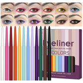 Ensemble evpct, douze crayons yeux matte pour des looks colorés et longue tenue.