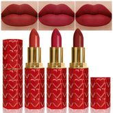 evpct ensemble 3pcs rouge matte velours, couleur intense et tenue longue durée.