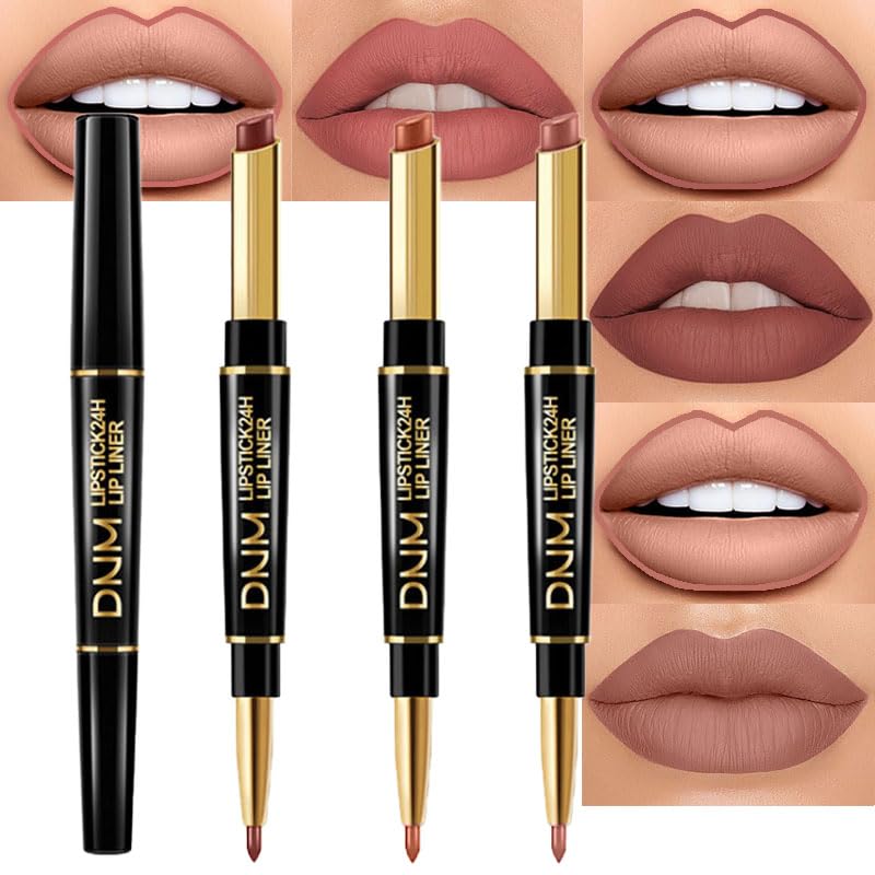 evpct ensemble 3 pieces: contour précis avec crayon lèvres nude chestnut et fini matte