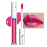 Gloss evpct rose perle métallique offrant une brillance durable sur les lèvres.