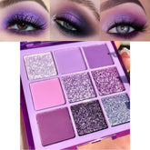 Palette evpct de 9 couleurs lavande et violette pour un éclat durable.
