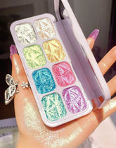 Palette evpct 8 couleurs – enlumineur éclatant pour le teint et pommettes, tenue durable