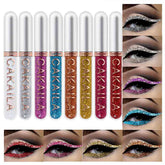 evpct traceur paillettes huit couleurs sur flacon, effet iris durable pour un regard unique