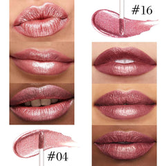 evpct vernis levres metallique rose dore pour effet lumineux et tenue