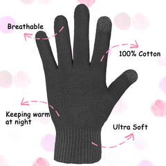 Gants Evridwear pour soin nocturne, peau douce au réveil.