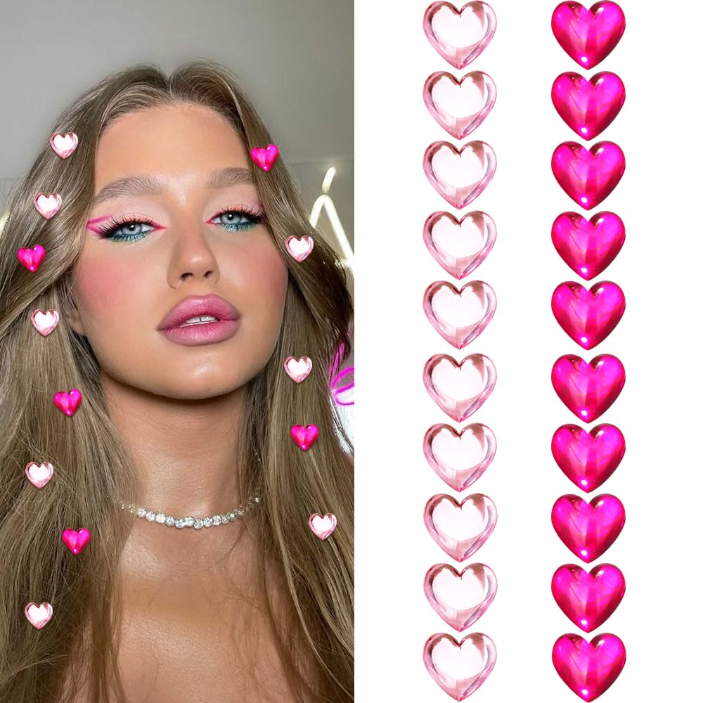 Exacoo clip-coeur pailleté rose pastel pour sublimer une coiffure romantique.