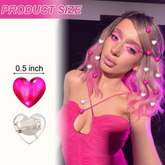 Exacoo clip-coeur pailleté rose vif pour une mise en valeur élégante.