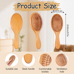 Exclaith ensemble-brosses-cheveux-bambou : kit généreux pour cadeaux personnalisés.