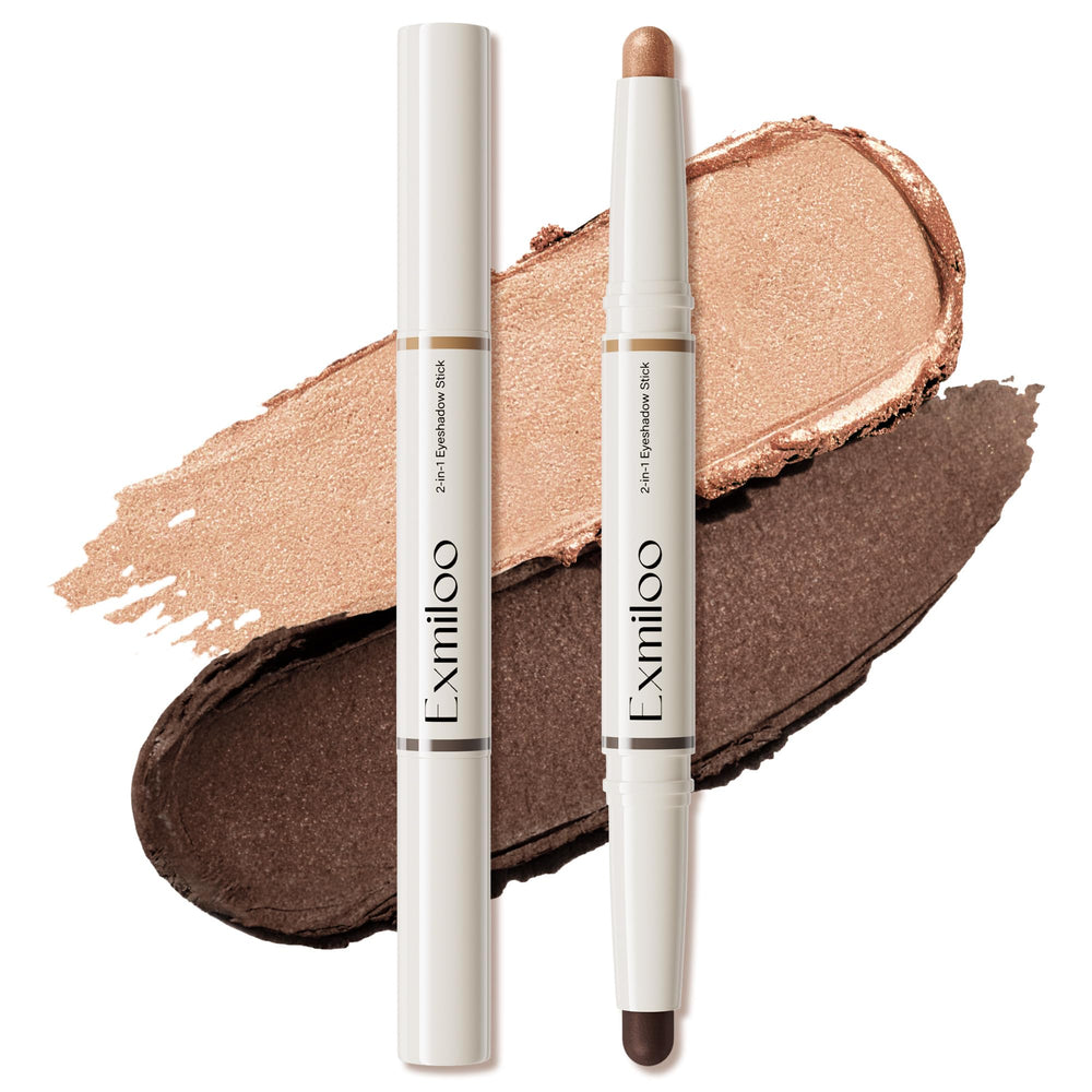 Exmiloo stylo ombre crème bronze brillance pour un regard lumineux et durable.