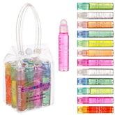 Expressions girl 12pc roll-on lip gloss set with case for safe kid play and storage