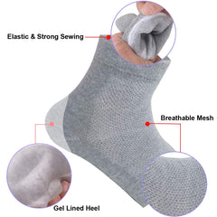 Chaussettes gel talons Exptolii vert, design ouvert pour confort.